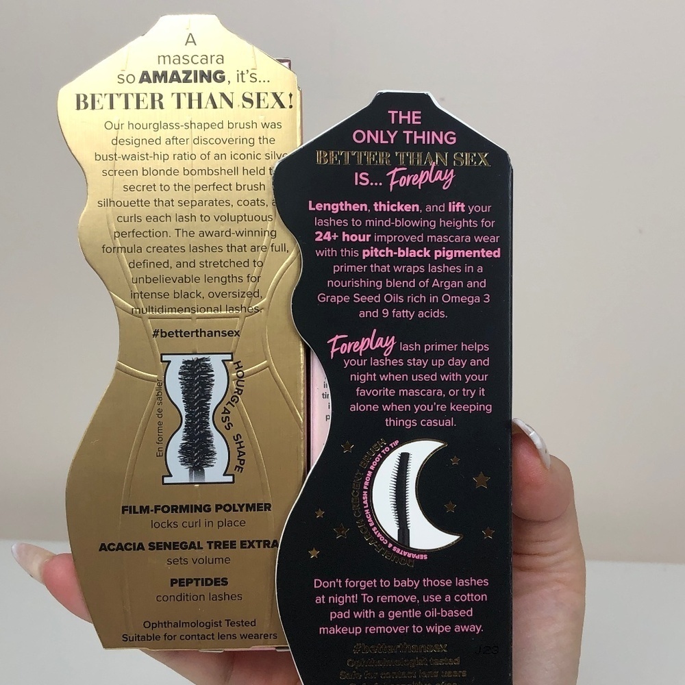 NIB Too Faced Better Than Sex Mascara, Foreplay Primer, + Lip Plumper - Picture 2 of 3